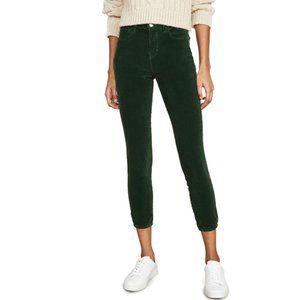L'AGENCE Margot Corduroy High-Rise Skinny Jeans, Hunter Green